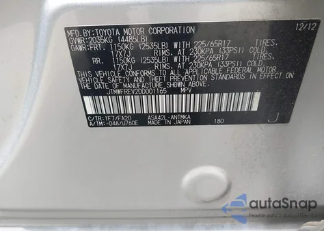 2013 Toyota Rav4 Xle z USA, uszkodzony, nr VIN JTMWFREV2DD001165